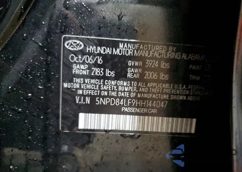 2017 Hyundai Elantra Se from USA, damaged, VIN 5NPD84LF9HH144047